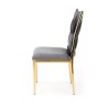 Scaun tapitat living/sufragerie Halmar K436, cadru metal,  stil glamour, 48x55x94x48cm, catifea, gri