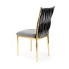 Scaun tapitat living/sufragerie Halmar K436, cadru metal,  stil glamour, 48x55x94x48cm, catifea, gri