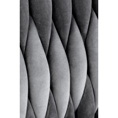 Scaun tapitat living/sufragerie Halmar K436, cadru metal,  stil glamour, 48x55x94x48cm, catifea, gri