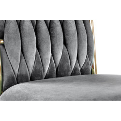 Scaun tapitat living/sufragerie Halmar K436, cadru metal,  stil glamour, 48x55x94x48cm, catifea, gri