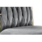 Scaun Amanda pentru dining, tapiterie catifea, cadru otel cromat auriu, stil glamour, 48x55x94x48 cm, gri