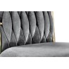 Scaun tapitat living/sufragerie Halmar K436, cadru metal,  stil glamour, 48x55x94x48cm, catifea, gri