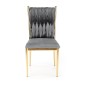 Scaun Amanda pentru dining, tapiterie catifea, cadru otel cromat auriu, stil glamour, 48x55x94x48 cm, gri