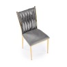 Scaun tapitat living/sufragerie Halmar K436, cadru metal,  stil glamour, 48x55x94x48cm, catifea, gri