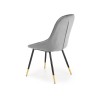 Scaun tapitat living/sufragerie Halmar K437, cadru metal,  stil glamour, 49x55x88x47cm, catifea, gri