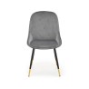 Scaun tapitat living/sufragerie Halmar K437, cadru metal,  stil glamour, 49x55x88x47cm, catifea, gri