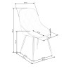Scaun tapitat living/sufragerie Halmar K437, cadru metal,  stil glamour, 49x55x88x47cm, catifea, gri