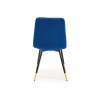 Scaun tapitat living/sufragerie Halmar K438, cadru metal, stil glamour, 45x50x86x47cm, catifea, albastru