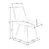 Scaun tapitat living/sufragerie Halmar K438, cadru metal, stil glamour, 45x50x86x47cm, catifea, albastru