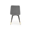 Scaun tapitat living/sufragerie Halmar K438, cadru metal, stil glamour, 45x50x86x47cm, catifea, gri
