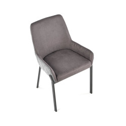 Scaun living/sufragerie Halmar K439, cadru metal,  stil modern, 55x54x86x50cm, textil, gri