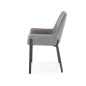 Scaun tapitat pentru living, picioare din metal, suporturi antiderapante, inaltime 86 cm, gri