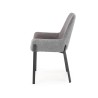 Scaun living/sufragerie Halmar K439, cadru metal,  stil modern, 55x54x86x50cm, textil, gri
