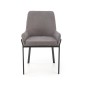 Scaun tapitat pentru living, picioare din metal, suporturi antiderapante, inaltime 86 cm, gri
