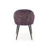 Scaun tapitat living/sufragerie Halmar K440, cadru metal, stil modern, 60x58x82x51cm, catifea, gri/albastru