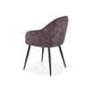 Scaun tapitat living/sufragerie Halmar K440, cadru metal, stil modern, 60x58x82x51cm, catifea, gri/albastru