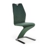 Scaun tapitat living/sufragerie Halmar K442, cadru metal, spatar matlasat, stil modern, 46x61x102x51cm, catifea, verde