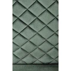 Scaun tapitat living/sufragerie Halmar K442, cadru metal, spatar matlasat, stil modern, 46x61x102x51cm, catifea, verde
