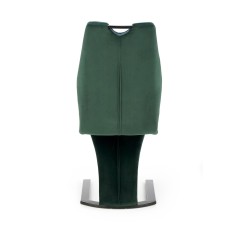 Scaun tapitat living/sufragerie Halmar K442, cadru metal, spatar matlasat, stil modern, 46x61x102x51cm, catifea, verde