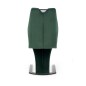 Scaun modern Carla, baza otel cromat forma U, spatar matlasat, catifea verde, 46x61x102x51 cm