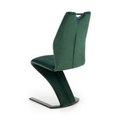 Scaun tapitat living/sufragerie Halmar K442, cadru metal, spatar matlasat, stil modern, 46x61x102x51cm, catifea, verde