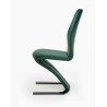 Scaun tapitat living/sufragerie Halmar K442, cadru metal, spatar matlasat, stil modern, 46x61x102x51cm, catifea, verde
