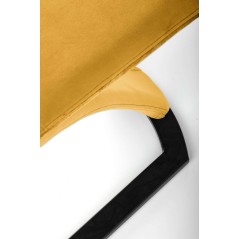 Scaun tapitat living/sufragerie Halmar K442, cadru metal, spatar matlasat, mondern, 46x61x102x51cm, catifea, galben