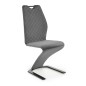 Scaun tapitat Carla, catifea gri inchis, baza cromata, 46x61x102x51 cm