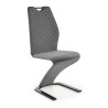 Scaun tapitat living/sufragerie Halmar K442, cadru metal, spatar matlasat, stil, 46x61x102x51cm, catifea, gri