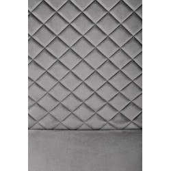 Scaun tapitat living/sufragerie Halmar K442, cadru metal, spatar matlasat, stil, 46x61x102x51cm, catifea, gri