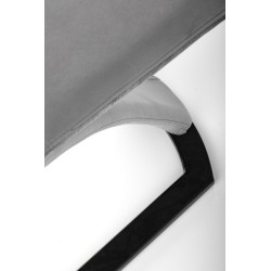 Scaun tapitat living/sufragerie Halmar K442, cadru metal, spatar matlasat, stil, 46x61x102x51cm, catifea, gri