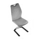 Scaun tapitat Carla, catifea gri inchis, baza cromata, 46x61x102x51 cm