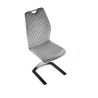 Scaun tapitat living/sufragerie Halmar K442, cadru metal, spatar matlasat, stil, 46x61x102x51cm, catifea, gri