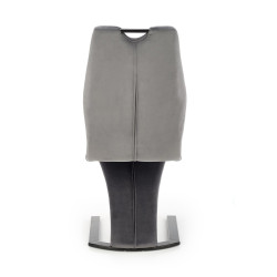 Scaun tapitat living/sufragerie Halmar K442, cadru metal, spatar matlasat, stil, 46x61x102x51cm, catifea, gri