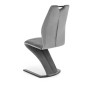 Scaun tapitat Carla, catifea gri inchis, baza cromata, 46x61x102x51 cm