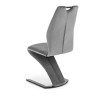 Scaun tapitat living/sufragerie Halmar K442, cadru metal, spatar matlasat, stil, 46x61x102x51cm, catifea, gri