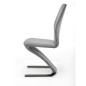 Scaun tapitat Carla, catifea gri inchis, baza cromata, 46x61x102x51 cm