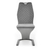 Scaun tapitat living/sufragerie Halmar K442, cadru metal, spatar matlasat, stil, 46x61x102x51cm, catifea, gri