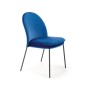Scaun pentru living, stil modern, inaltime 84 cm, catifea bleumarin, otel Scaun pentru living, stil modern, inaltime 84 cm, catifea bleumarin, otel