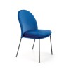 Scaun tapitat living/sufragerie Halmar K443, cadru metal, stil modern, 50x58x84x48cm, catifea, albastru