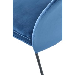 Scaun tapitat living/sufragerie Halmar K443, cadru metal,  stil modern, 50x58x84x48cm, catifea, albastru