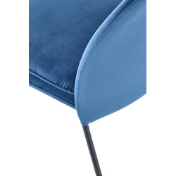 Scaun tapitat living/sufragerie Halmar K443, cadru metal,  stil modern, 50x58x84x48cm, catifea, albastru