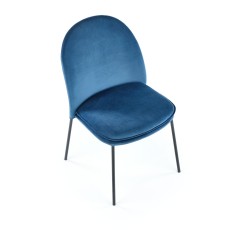 Scaun tapitat living/sufragerie Halmar K443, cadru metal,  stil modern, 50x58x84x48cm, catifea, albastru