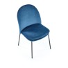Scaun tapitat living/sufragerie Halmar K443, cadru metal, stil modern, 50x58x84x48cm, catifea, albastru