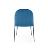 Scaun tapitat living/sufragerie Halmar K443, cadru metal, stil modern, 50x58x84x48cm, catifea, albastru