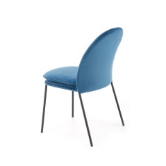 Scaun tapitat living/sufragerie Halmar K443, cadru metal,  stil modern, 50x58x84x48cm, catifea, albastru