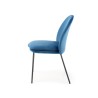 Scaun tapitat living/sufragerie Halmar K443, cadru metal, stil modern, 50x58x84x48cm, catifea, albastru