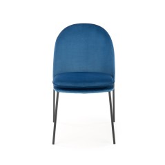 Scaun tapitat living/sufragerie Halmar K443, cadru metal,  stil modern, 50x58x84x48cm, catifea, albastru