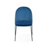 Scaun tapitat living/sufragerie Halmar K443, cadru metal, stil modern, 50x58x84x48cm, catifea, albastru