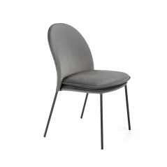 Scaun tapitat living/sufragerie Halmar K443, cadru metal,  stil modern, 50x58x84x48cm, catifea, gri